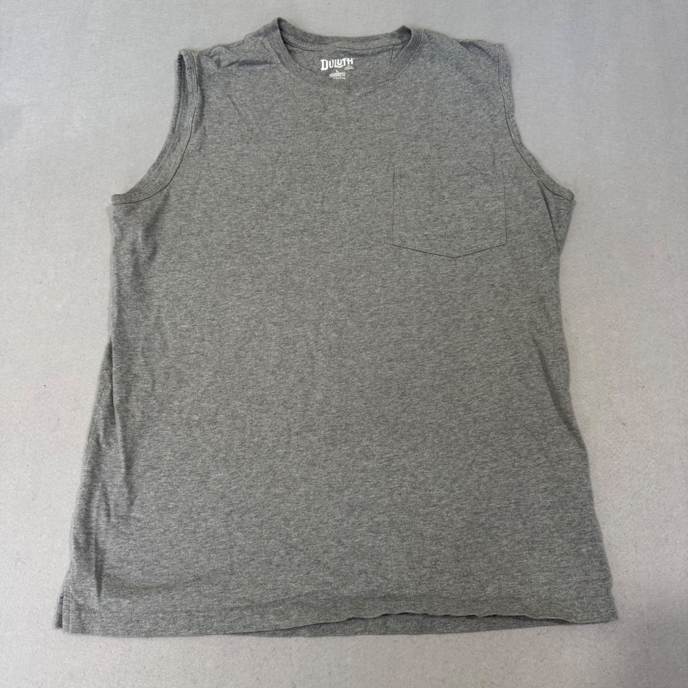 Duluth Trading Co Sleeveless Pocket T-Shirt Mens Large Gray Relaxed Longtail T